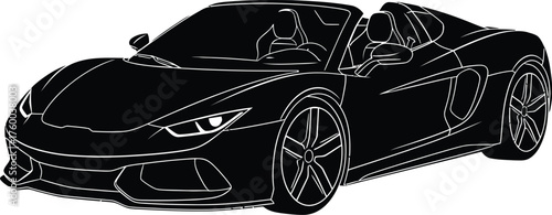 Convertible Supercar Open-Air Silhouette - Luxury Driving