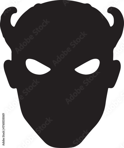 SILHOUETTE OF MONSTER MASK ICON HALLOWEEN