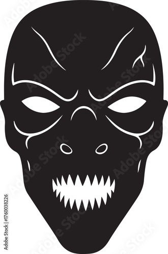 SILHOUETTE OF MONSTER MASK ICON HALLOWEEN