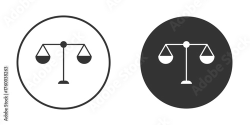 Balance scale icon. filled flat sign for mobile concept. Vector graphics