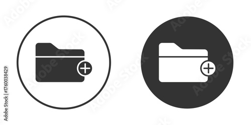 Add folder icon. filled flat sign for mobile concept. Vector graphics