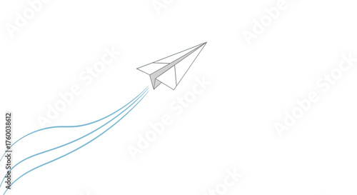 Paper Plane Soaring Against a Black Backdrop Depicting Growth And Freedom