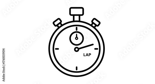 Precise Time Measurement: Stopwatch Illustration On Black Background For Various Purposes