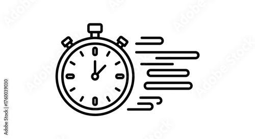Precise Timing: Fast Stopwatch Illustrating Speed, Urgency and Dynamic Progression