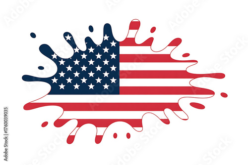 Abstract depiction of a national flag with a splash effect, symbolizing disruption and patriotic themes.