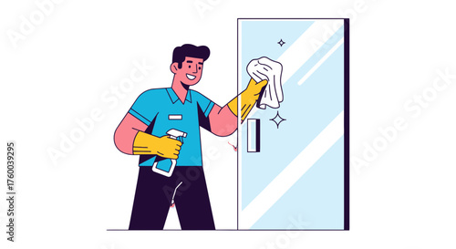 Professional Sanitization Expert: Cleaning Glass Door Employing Modern Techniques
