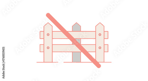 Prohibited Barrier: Abstract Illustration Showing Denial, Restriction, and Limitation Concepts