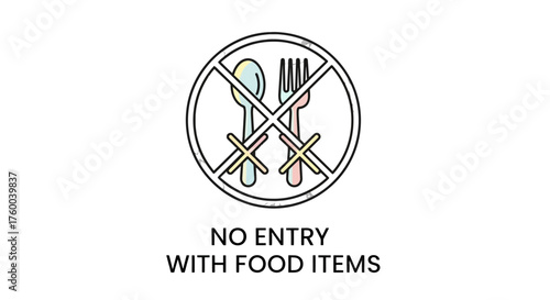 Prohibited Food: Symbolic Design of Forbidden Meal and Dietary Restrictions on Black Background