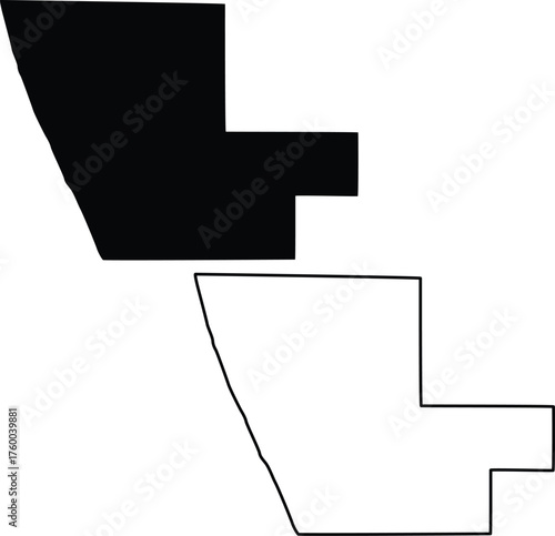 Map of Muskegon County Michigan USA Silhouette Flat and Outline Design