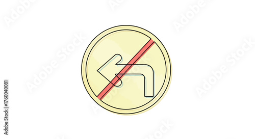 Prohibited Turn Sign Against Black Backdrop For Informative Road Safety Awareness