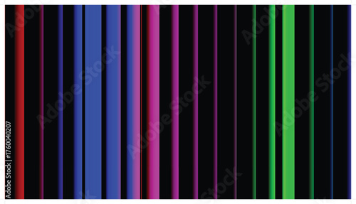 Vector art of emission spectrum of various elements on a