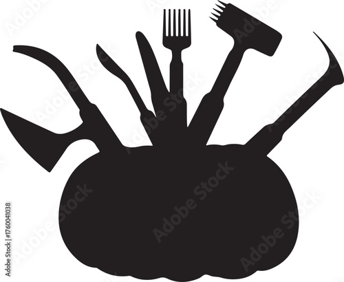 Silhouette of Pumpkin carving tool,kit