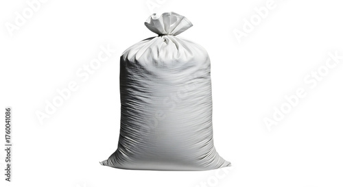Photos Full white sandbag isolated on transparent background, ready for flood protectio