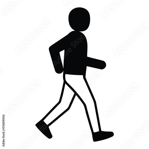 Simple walking person illustration showcasing everyday movement and casual activity
