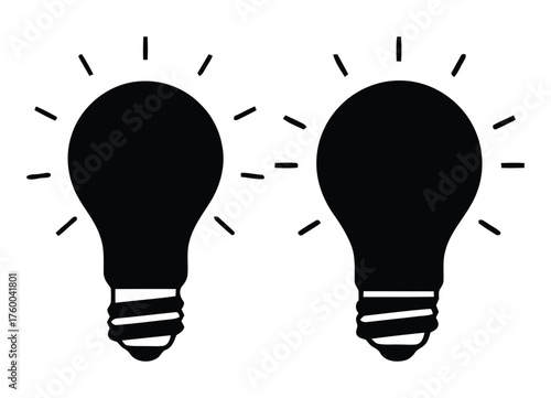 Bright Illuminated Light Bulb Silhouette Concept for New Ideas