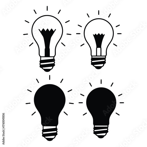 Creative Light Bulb Idea Energy Illumination Graphic Design Elements