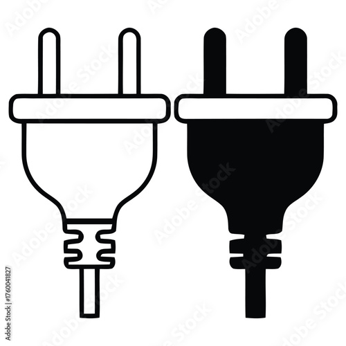 Essential Electrical Power Plug Connector Symbol Icon Collection