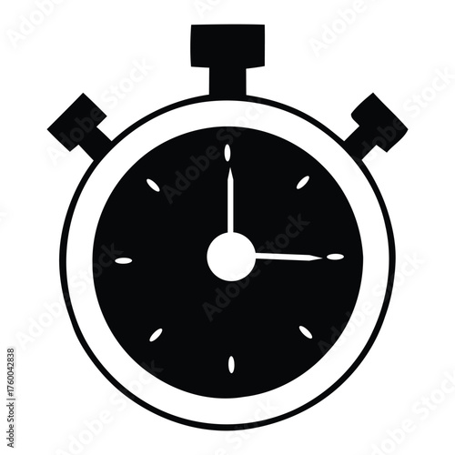 Essential Stopwatch Silhouette Icon Representing Precise Timing and Progress