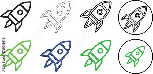 Glowing neon rocket icon, looped slow flashing animation. Spacecraft flight, space technology, startup launch, business boost.neon rocket ship silhouette on black background illustrating technology