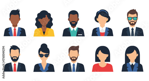 Diverse group of professional people avatars for your business needs.
