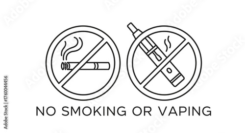 Prohibition Signs: Smoking and Vaping Indicated with Modern Graphic Design Style