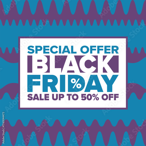 Black Friday. Sale up to 90% off. Biggest sale of the year. Special offer banner. Holiday shopping in United States. Super season deal in November. Discount badge. Creative vector template