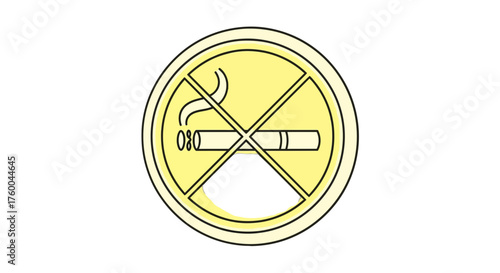 Prohibition Symbol Depicting a No Smoking Sign, Warning About Unhealthy Habits and Exposure
