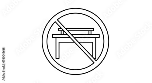 Prohibition Symbol Depicting A Table Suggesting Restrictions and Limitations of Use