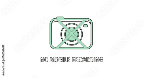 Prohibition Symbol Depicting Camera, Indicating No Mobile Recording Allowed Effectively