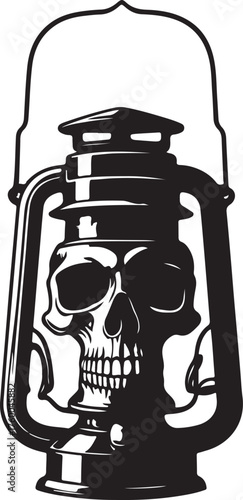 SKULL LANTERN ICON SILHOUETTE 