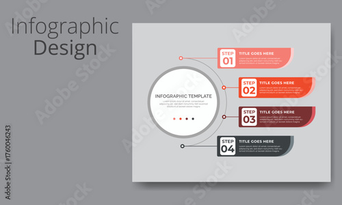 Professional 4-Step Infographic Template with colorful step, editable text areas and a clean professional layout 
