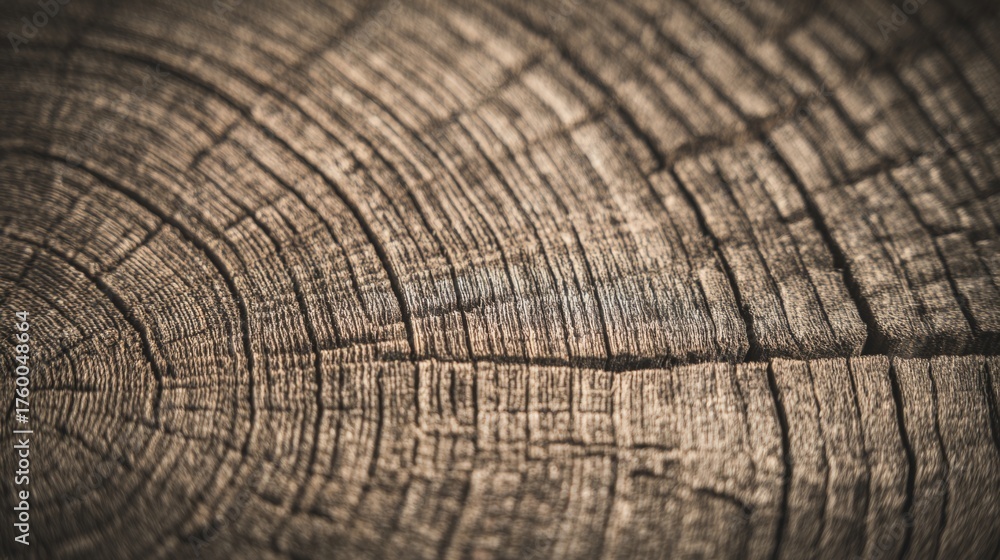 Fototapeta premium section. Close-up of ancient tree rings, intricate wood grain patterns in rich brown tones. gardening catalogs, home-decor guides, designed for home decor and floral branding, used by radiologists.
