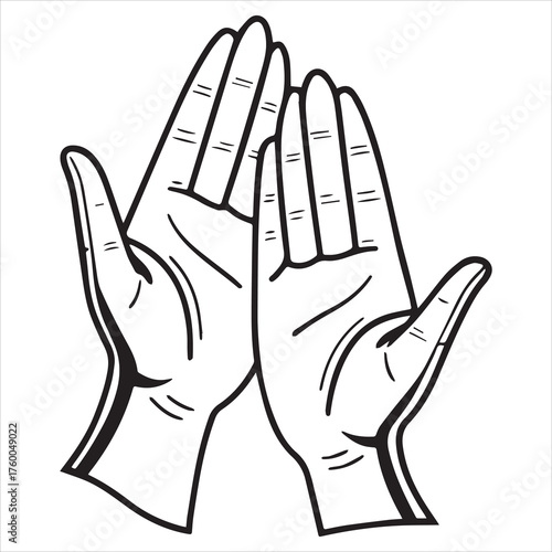 human hand  vector line art