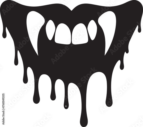 Vampire teeth icon silhouette