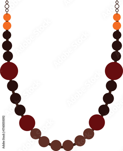 Stunning beaded necklace illustration with a modern, elegant design, perfect for jewelry store ads and fashion blogs featuring the latest trends