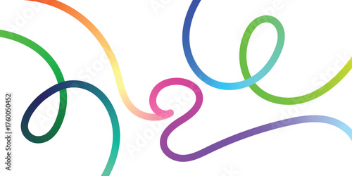 Vibrant Abstract Lines Intertwining on a Black Background. A dynamic image featuring interwoven, colorful lines in various shades of the rainbow against a solid black backdrop.