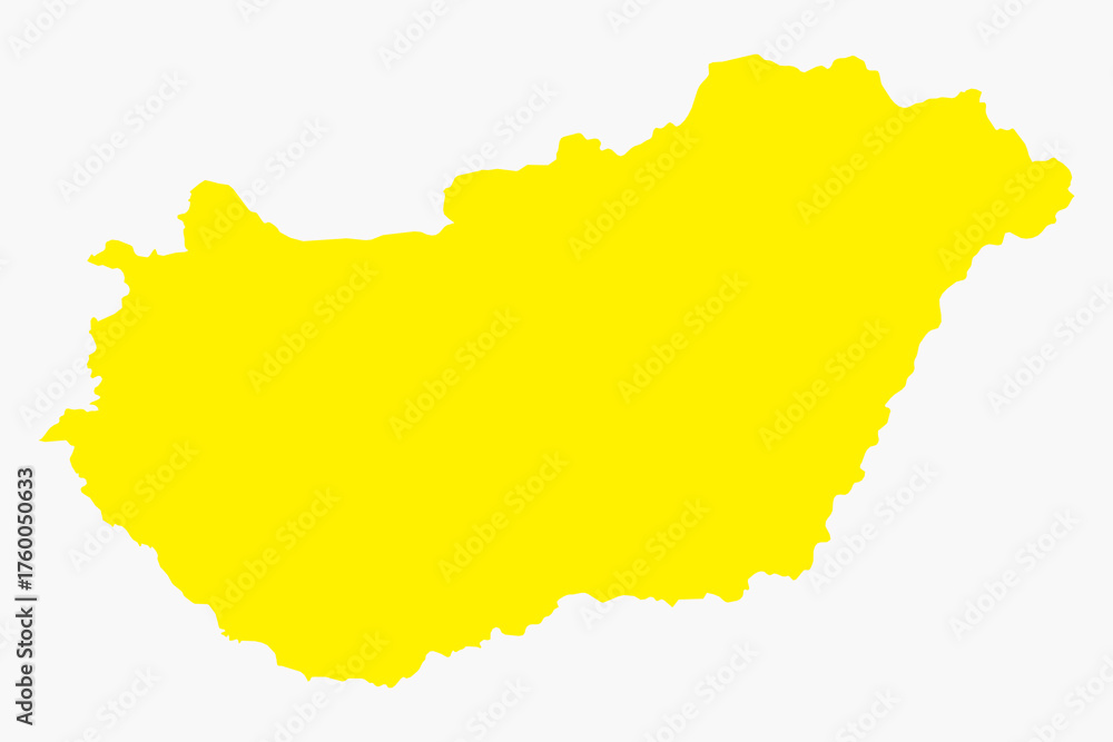 Fototapeta premium Vector graphic artwork suitable for print and web containing flat detailed map of HUNGARY