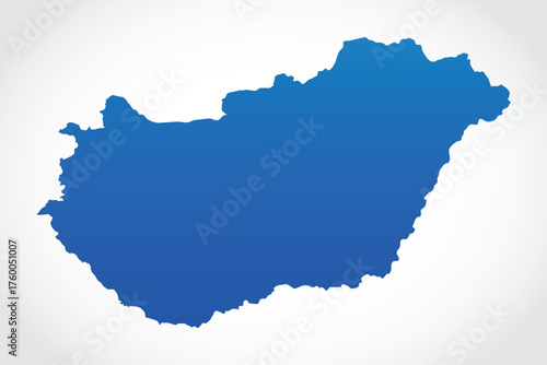Vector graphic artwork suitable for print and web containing flat detailed map of HUNGARY