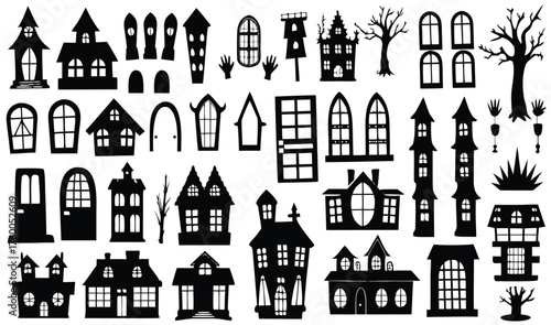 "Halloween 2025 Haunted House Silhouettes: Spooky Homes and Windows for Decor | Eerie Art Craft Ideas"