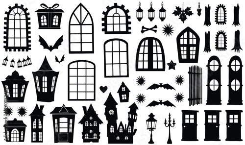 "Halloween 2025 Haunted House Silhouettes: Spooky Windows and Doors for Decor | Eerie Art Craft Designs