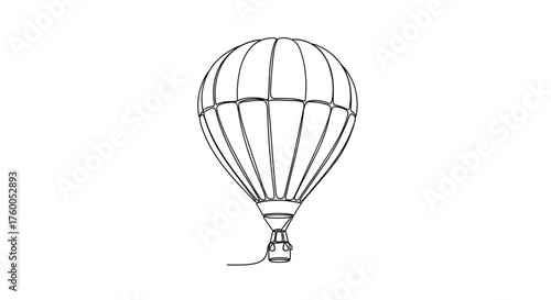 Hot air balloon ride illustration vector graphic design travel adventure line art drawing white background isolated