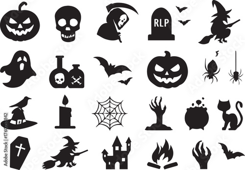 Halloween icons set