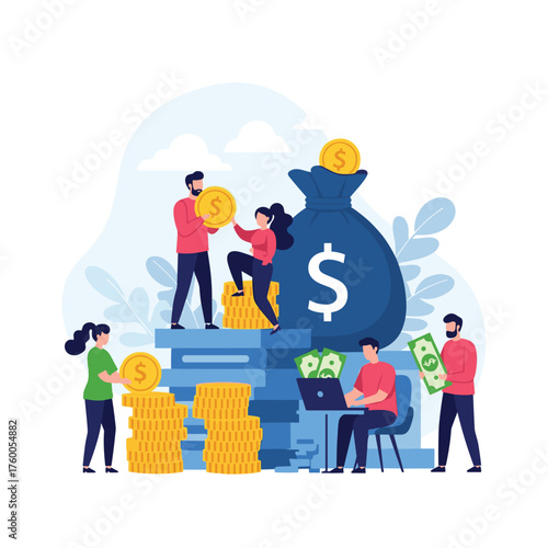 Illustrating the concept of saving money and financial growth over time.