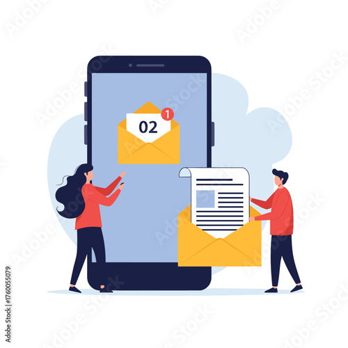 Digital communication via mobile devices for exchanging messages and documents.