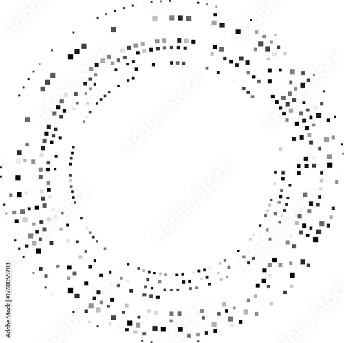 Circular dot design showing interrupted segments forming a fragmented radial arrangement.