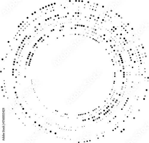 Dot-based concentric circle displaying smooth transitions and soft radial formation.