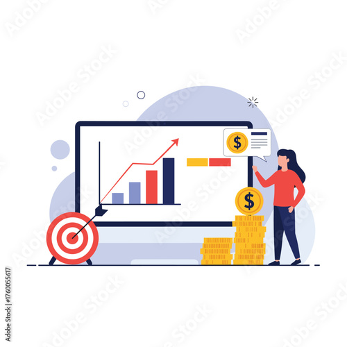Visualizing financial growth and investment strategy success on a digital platform.