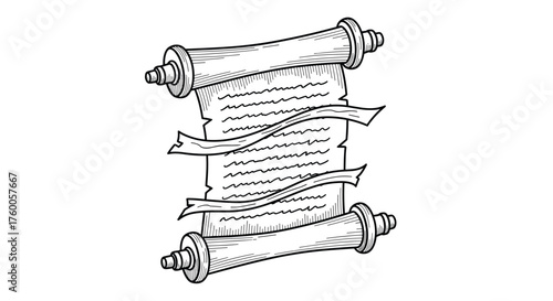 An ancient scroll unfurls revealing its secrets and historical narratives.