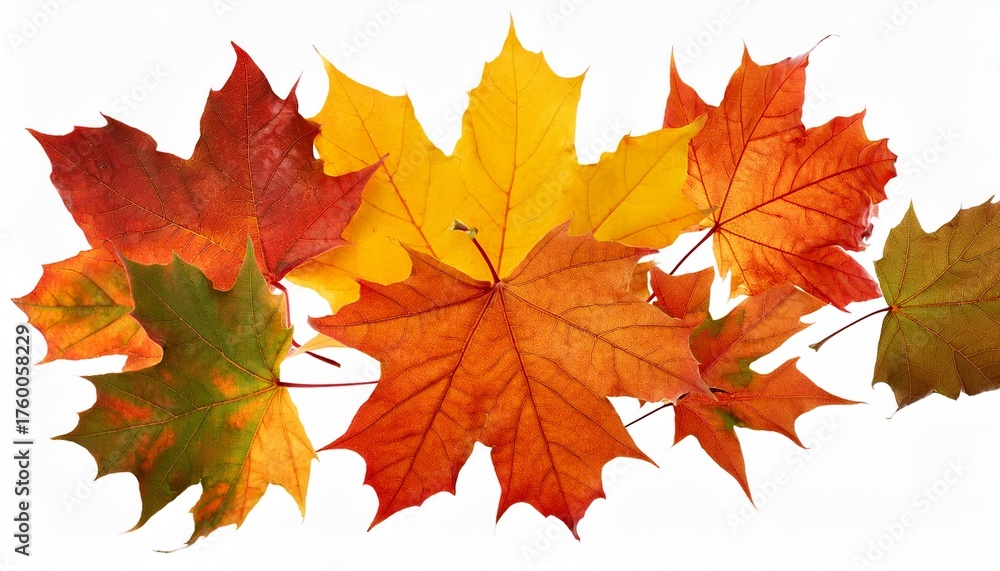Obraz premium Falling Autumn Maple Leaves Isolated On Transparent Background
