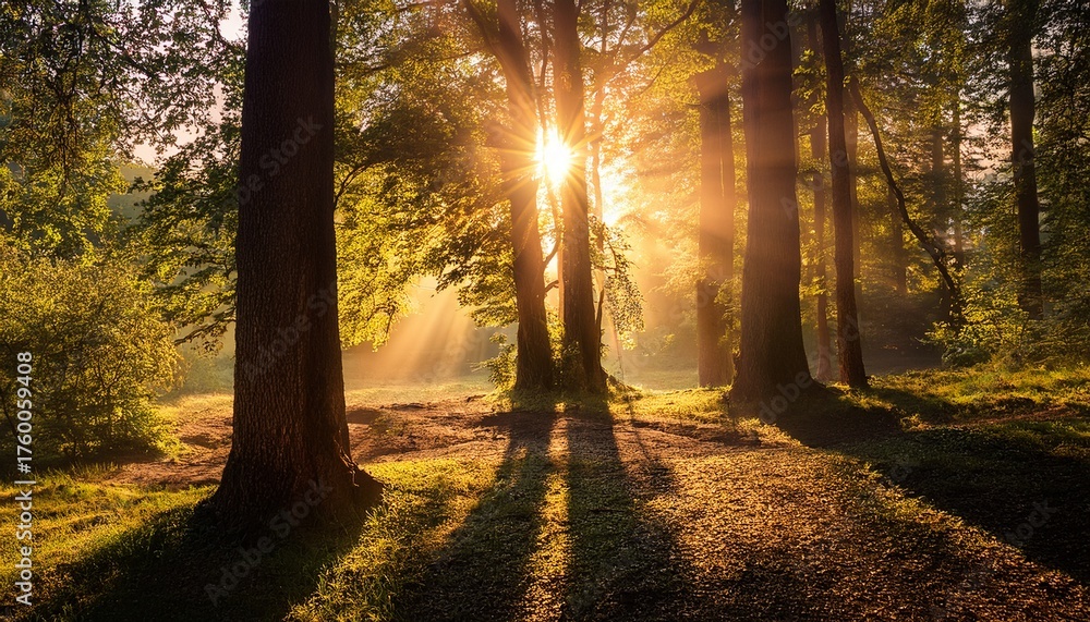 Obraz premium Sun Shining Through Trees